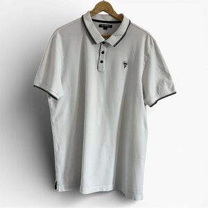 Karl Lagerfeld White Polo with Black Accents